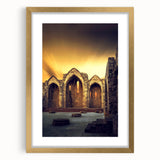 Abstract art print depicting the Caribbean Virgin Islands in muted blue and green tones on a framed canvas.