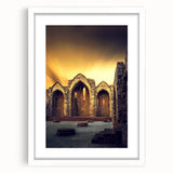 Textured art print depicting the Caribbean Virgin Islands in abstract style.