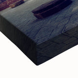 Black and white landscape art painting of the Caribbean Virgin Islands on stretched canvas, suitable for bedroom wall art.