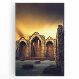 Black and white stretched canvas of Caribbean Virgin Islands scenery, suitable as large kitchen or bedroom wall art.