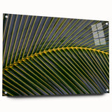 Acrylic glass print of a Costa Rican landscape with vibrant green and blue tones, suitable for bedroom or dining room decor.