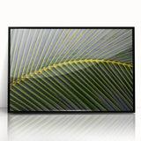 Large abstract wall art depicting a vibrant Costa Rican landscape in acrylic on a black-framed canvas.