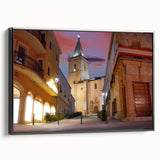 Black and white landscape art painting of El Salvador on framed canvas, ideal for bedroom wall decor.