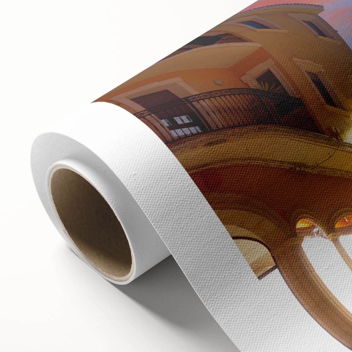 Art Deco poster of a Central American landscape in pastel colors on rolled canvas, ideal for nursery wall art.