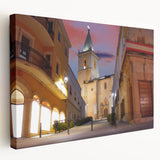 El Salvador landscape on large stretched canvas, featuring lush greenery and mountains, in natural earth tones.