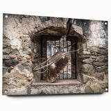 Acrylic print of a Central American landscape in muted earth tones, ideal for dining room decor.