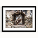 Extra large framed abstract art print depicting colorful, textured scenery, ideal for living room decor.