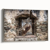 Landscape art painting of a Guatemalan scenery on framed canvas, featuring vibrant colors with a vintage poster style.