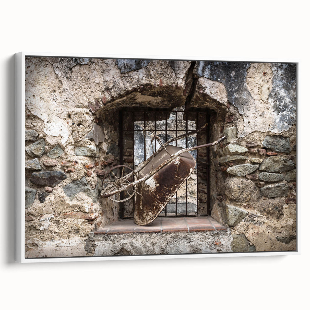 Vintage poster art of a Central American scenery on a framed canvas, featuring vibrant colors, ideal for living room decor.