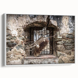 Vintage poster art of a Central American scenery on a framed canvas, featuring vibrant colors, ideal for living room decor.