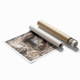 Extra large rolled print featuring a detailed floral art scene with vibrant greens and pinks.