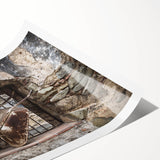 Extra large wall art featuring line art flowers in muted earth tones on a rolled print, ideal for large living room decor.