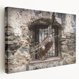 Large stretched canvas depicting a Central American landscape with vibrant green and blue tones, ideal for kitchen wall art.