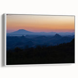 Vintage poster art of a Central American landscape on a framed canvas, featuring vibrant colors, ideal for living room decor.