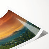 Extra large wall art featuring line art flowers in muted earth tones on rolled canvas, ideal for large living room decor.