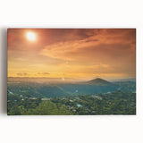 Black and white photograph on stretched canvas featuring a scenic view of a Nicaraguan landscape, ideal for kitchen wall art.