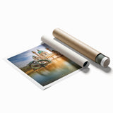 Extra large rolled print featuring a scenic Austrian landscape with vibrant floral elements.