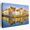 European scenic landscape on large stretched canvas, featuring soft earth tones, ideal for kitchen wall art.