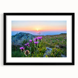 Extra large abstract art print of a vibrant, textured European scenery on a framed canvas, ideal for living room decor.