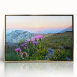 Art deco poster featuring a scenic European landscape in Bulgaria, rendered in soft pastels on a framed acrylic.