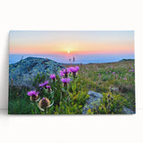 Large black and white photo of a European cityscape on stretched canvas, suitable for kitchen wall art.