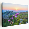 Large canvas print of a Bulgarian landscape in muted earth tones, suitable for kitchen wall art.