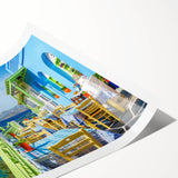 Extra large rolled print of line art flowers in muted earth tones, ideal for large living room wall art.