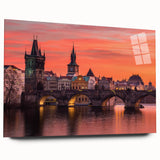 Acrylic print of Prague scenery in muted colors, suitable for bedroom or dining room decor.