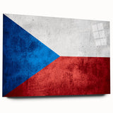 Acrylic print of a large abstract depiction of the Czech Republic landscape in muted earth tones.