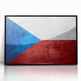 Large abstract wall art depicting a Czech Republic scenery in black and white on a framed acrylic.