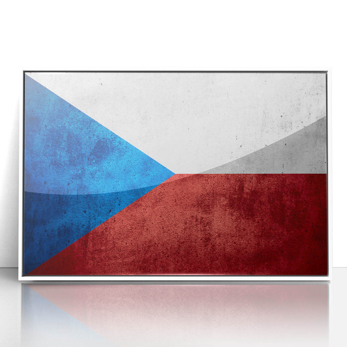 Mid-century modernist art of the Czech Republic landscape in muted earth tones, acrylic framed, ideal for nursery wall decor.