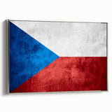Landscape art painting of a Czech Republic scenery in colorful hues on a framed canvas, suitable for living room decor.
