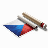 Extra large rolled print of a Czech Republic scenery with vibrant floral elements, ideal for classy bathroom wall art.