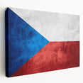 Side view of a stretched canvas featuring a scenic European landscape in muted earth tones, ideal for kitchen wall art.