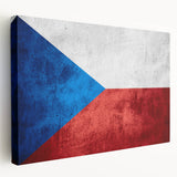 Side view of a stretched canvas featuring a scenic European landscape in muted earth tones, ideal for kitchen wall art.