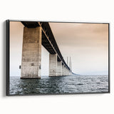 Black and white landscape art painting of a European scenery on framed canvas, ideal for bedroom wall decor.