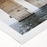 Art deco poster featuring a serene Denmark landscape in muted earth tones on rolled canvas, suited for dining room decor.