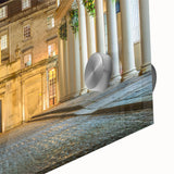 Large abstract wall art of Bath, England in muted earth tones on acrylic glass, ideal for dining room art.