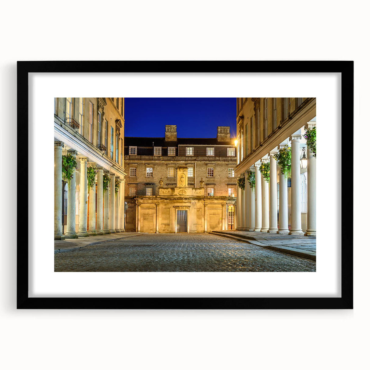 Extra large framed wall art depicting a textured abstract depiction of Bath, England in vibrant colors.