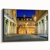 Black and white vintage poster art of Bath, England landscape on framed canvas, suitable for bedroom decor.