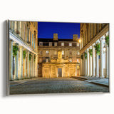 Landscape painting of Bath, England with colorful buildings on framed canvas, ideal for living room decor.