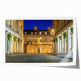 Rolled print of Bath, England scenery with floral elements in soft hues, ideal for dining room wall art.