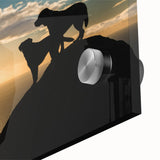 Large abstract wall art depicting Cumbria, England landscape in muted green and blue tones on acrylic glass.