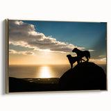 Framed canvas depicting a vintage-style landscape of Cumbria, England, with muted earth tones, ideal for bedroom wall art.