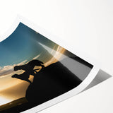 Extra large wall art featuring line art flowers in black and white, printed on rolled canvas.