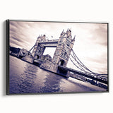 Black and white wall art of the London skyline on framed canvas, featuring vintage poster art style, ideal for bedroom decor.
