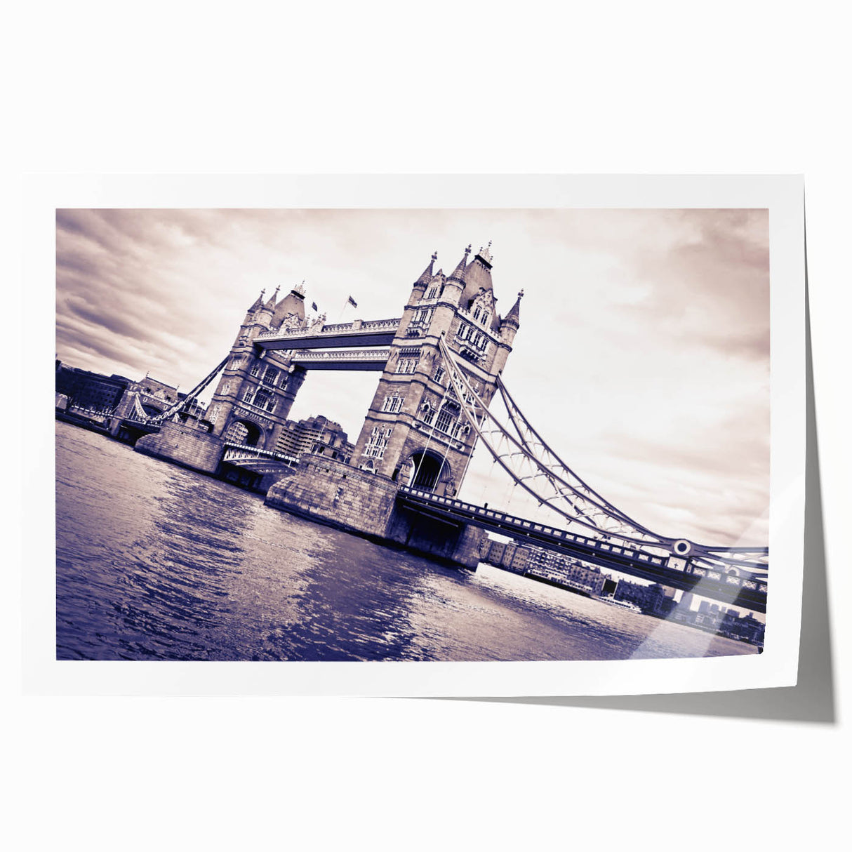 Extra large wall art depicting a floral scene in London with soft pastel shades on a rolled canvas.