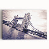 Black and white canvas of the London skyline with iconic landmarks, ideal for kitchen wall art.