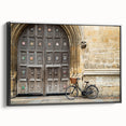 Black and white wall art of Oxford landscape on framed canvas, ideal for bedroom decor.