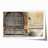 Extra large rolled print of Oxford, England scenery with floral elements in soft color tones, ideal for art wall dining room.